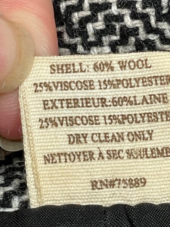 Nick & Mo Wool Blend Herringbone Blazer Jacket Grey Black Tweed Poetcore M - Picture 13 of 14